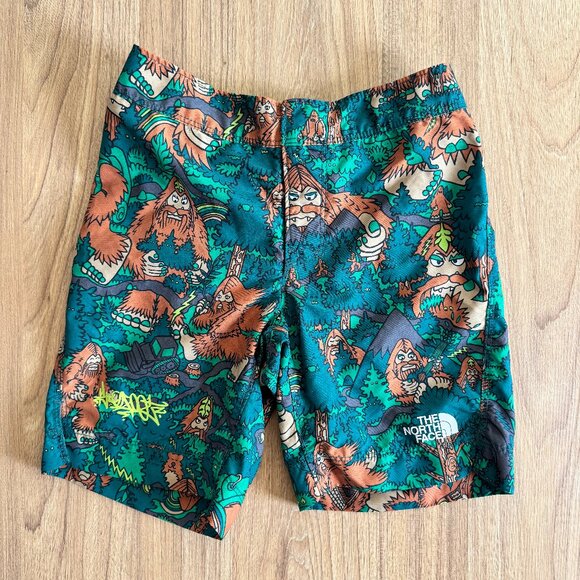 The North Face Amphibious Short Boy’s Size S (7/8) Bigfoot Green/Brown NWT - Picture 2 of 5